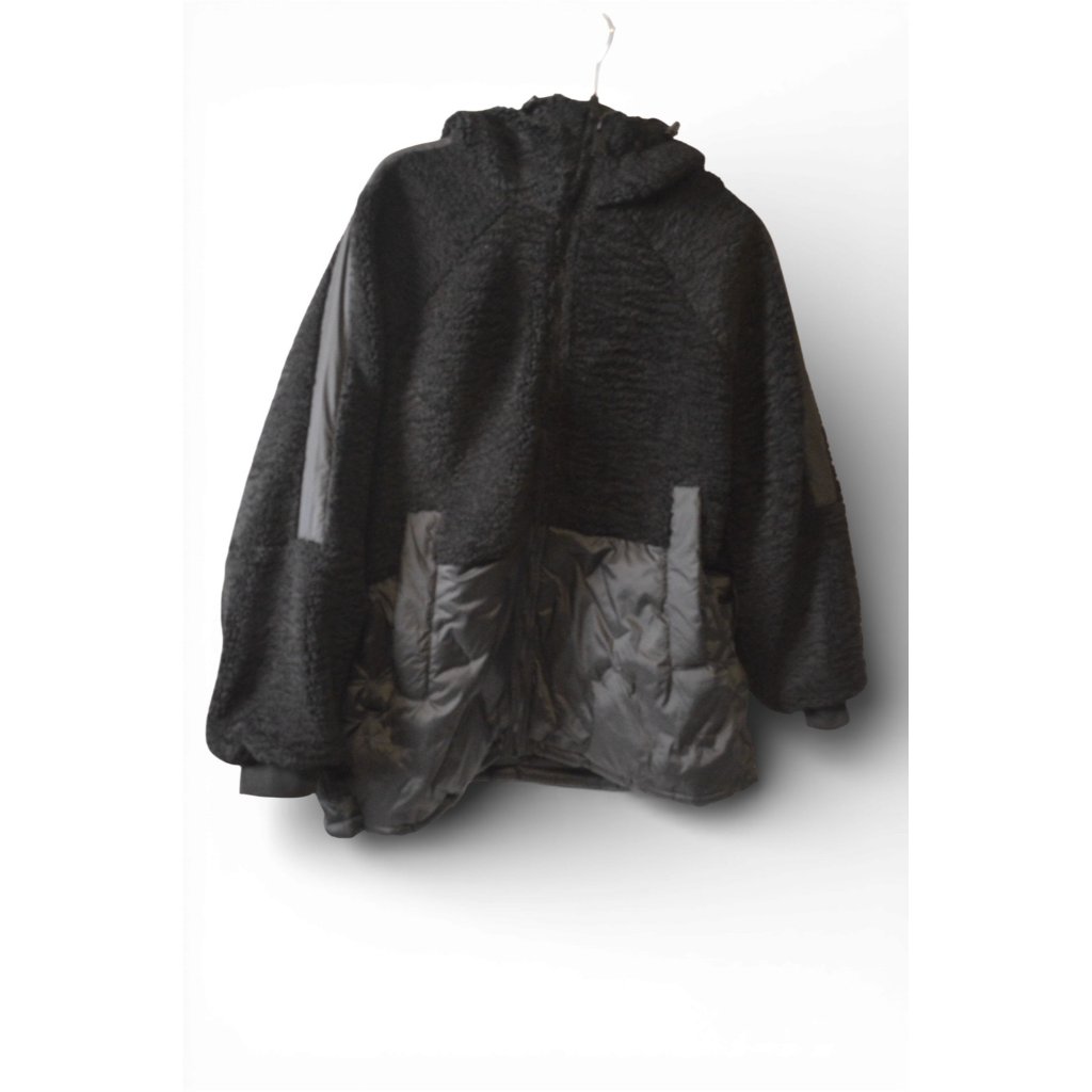 Brooklyn Industries Womens Hooded Sherpa Puffer Jacket Black Size S Nwt — image 3 of 5